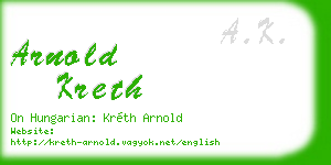 arnold kreth business card